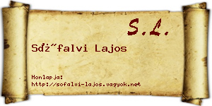 Sófalvi Lajos névjegykártya